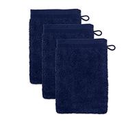 Möve Superwuschel - Juego de 3 Guantes de baño de 100% algodón, 15 x 20 cm, Azul mar Profundo