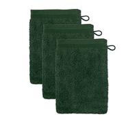 Möve Superwuschel - Juego de 3 Guantes de baño de 100% algodón, 15 x 20 cm, Verde ciprés