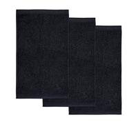 Möve Superwuschel - Juego de 3 Toallas de Mano, 30 x 50 cm, 100% algodón, Negro