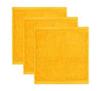 Möve Superwuschel - Juego de 3 toallitas de Mano de 100% algodón, 30 x 30 cm, Amarillo Oro