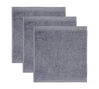 Möve Superwuschel - Juego de 3 toallitas de Mano de 100% algodón, 30 x 30 cm, Gris Piedra