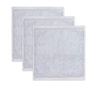 Möve Superwuschel - Juego de 3 toallitas de Mano de 100% algodón, 30 x 30 cm, Gris Plateado