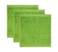 Möve Superwuschel - Juego de 3 toallitas de Mano de 100% algodón, 30 x 30 cm, Verde peridoto