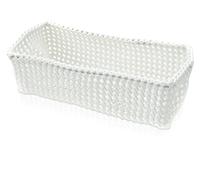Möve Tubo Cesta Rectangular, Plástico Metal, Blanco Roto, 30 x 15 x 9 cm