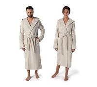 Möve Wellbeing - Albornoz con capucha, estructura acanalada, talla S, color natural