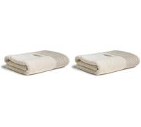 Möve Wellness - Toalla de Mano con Ribete de Chenilla (50 x 100 cm, 100% algodón), Color Natural (Paquete de 2)