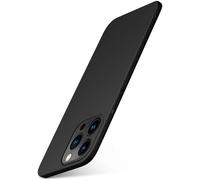 moex Alpha Case für Apple iPhone 15 Pro Hülle Ultra Dünn, Schutzhülle mit erhöhtem Kameraschutz Slim Cover Hardcase Backcover, Dünnste Handyhülle Minimalistisch Matt Schwarz