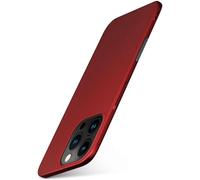 moex Alpha Case für Apple iPhone 16 Pro Hülle Ultra Dünn, Schutzhülle mit erhöhtem Kameraschutz, Slim Cover Hardcase Backcover, Dünnste Handyhülle Minimalist, Matt Rot