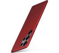moex Alpha Case para Samsung Galaxy S25 Ultra, funda ultradelgada, con protección de cámara elevada, funda trasera de poliuretano termoplástico, la funda más delgada, diseño minimalista, mate, rojo