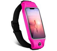 moex Cinturón de running para OnePlus 13R, impermeable, para correr, con ventana, ligera, para correr, color rosa