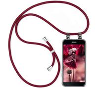 moex Correa para teléfono móvil Compatible con el Huawei Nova, Funda con Correa de Longitud Ajustable, Funda para Colgar de Silicona Transparente con Correa extraíble en Vino Tinto