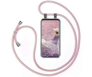moex Correa para teléfono móvil Compatible con el Huawei P Smart Z, Funda con Correa de Longitud Ajustable, Funda para Colgar de Silicona Transparente con Correa extraíble en Oro Rosa