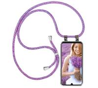 moex Correa para teléfono móvil compatible con el Huawei P30 Pro/P30 Pro New Ed, funda con correa de longitud ajustable, funda para colgar de silicona transparente con correa extraíble en Rosa púrpura