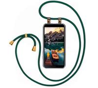 moex Correa para teléfono móvil compatible con el Huawei Y5p, funda con correa de longitud ajustable, funda para colgar de silicona transparente con correa extraíble en Verde