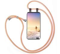 moex Correa para teléfono móvil Compatible con el Samsung Galaxy S10 5G, Funda con Correa de Longitud Ajustable, Funda para Colgar de Silicona Transparente con Correa extraíble en Oro Rosa