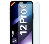 moex Cristal blindado compatible con iPhone 12 Pro Max - Protector de pantalla mate de cristal, antirreflectante protector de pantalla resistente a los arañazos, mate 9H, 2 unidades