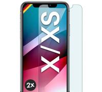 MoEx Cristal Templado Transparente Compatible con Apple iPhone X/iPhone XS, película Protectora de Pantalla inastillable, blindada, 2 Piezas