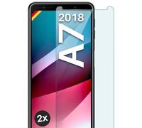 moex Cristal Templado Transparente Compatible con Samsung Galaxy A7 (2018), película Protectora de Pantalla inastillable, blindada, 2 Piezas