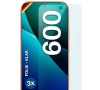 moex FlexProtect - Protector de pantalla para Honor 600 (ultratransparente, HD, 0,2 mm, compatible con cualquier funda, colocación sin burbujas, extra resistente a los arañazos, 3 unidades)