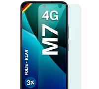 moex FlexProtect - Protector de pantalla para Poco M7 (4G, ultratransparente, HD, 0,2 mm, compatible con cualquier funda, colocación sin burbujas, 3 unidades)