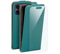 moex Funda 4 en 1 para iPhone 17 Pro con 3 protectores de pantalla, funda protectora de 360 grados de protección completa [Flip Case + FlexProtect Folie] Funda de piel sintética para teléfono móvil