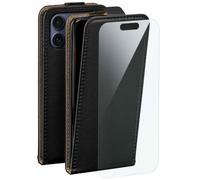 moex Funda 4 en 1 para iPhone 17 Pro con 3 protectores de pantalla, funda protectora de 360 grados de protección completa [Flip Case + FlexProtect Folie] Funda de piel sintética para teléfono móvil