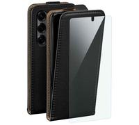 moex Funda 4 en 1 para Samsung Galaxy S25 Ultra con 3 protectores de pantalla, funda protectora de 360 grados de protección completa [Flip Case + FlexProtect Folie] Funda de piel sintética para