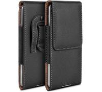 moex Funda con enchufe para Nubia Z60 Ultra con clip para cinturón, funda de piel sintética, funda para teléfono móvil, funda de piel sintética, funda protectora para cinturón, color negro