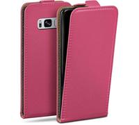 MoEx Funda con Solapa Vertical magnética para Samsung Galaxy S8, Plegable, protección Completa de 360 Grados, Funda con Tapa de Cuero Vegano, Baya - Fucsia