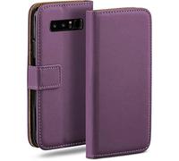 moex Funda con Tapa para Samsung Galaxy Note8, con Ranura para Tarjetas, Funda Estilo Libro con protección de 360 Grados, Cuero Vegano, Índigo-Violeta