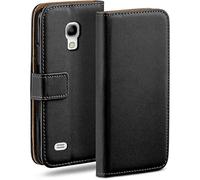 MoEx - Funda con Tapa para Samsung Galaxy S4, Funda para teléfono móvil con Ranura para Tarjeta, Funda de Solapa de 360 Grados, Funda para teléfono móvil de Piel Vegana, Color Negro
