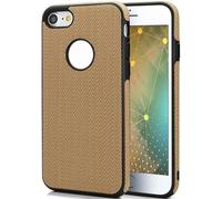 moex® Funda de Silicona con trozos de Tela Compatible con iPhone 7 / iPhone 8 | Buen Agarre - Beige/Noir
