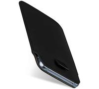MoEx Funda deslizable para Apple iPod Touch 4G, Funda Ultrafina teléfono móvil Hecha de Cuero Vegano,protección de 360 Grados con Sistema de extracción, Negro Profundo