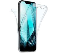 moex Funda doble compatible con Apple iPhone 13 Pro Max funda de silicona transparente con protección completa de 360 grados, funda protectora delantera y trasera, Cristal