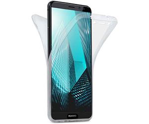 moex Funda Doble Compatible con Huawei Mate 10 Lite Funda de Silicona Transparente con protección Completa de 360 Grados, Funda Protectora Delantera y Trasera, Cristal