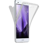 moex Funda Doble Compatible con Huawei P8 Lite 2015 Funda de Silicona Transparente con protección Completa de 360 Grados, Funda Protectora Delantera y Trasera, Antracita