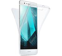 moex Funda Doble Compatible con Huawei P9 Lite Funda de Silicona Transparente con protección Completa de 360 Grados, Funda Protectora Delantera y Trasera, Cristal