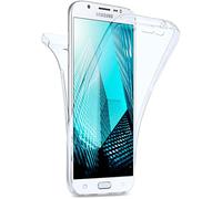 moex Funda Doble Compatible con Samsung Galaxy J7 (2016) Funda de Silicona Transparente con protección Completa de 360 Grados, Funda Protectora Delantera y Trasera, Cristal