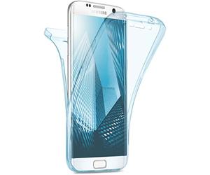 moex Funda Doble Compatible con Samsung Galaxy S6 Edge Funda de Silicona Transparente con protección Completa de 360 Grados, Funda Protectora Delantera y Trasera, Aqua