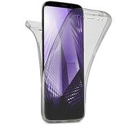 moex Funda Doble Compatible con Samsung Galaxy S9 Funda de Silicona Transparente con protección Completa de 360 Grados, Funda Protectora Delantera y Trasera, Antracita
