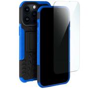 moex Funda para Apple iPhone 14 Pro Max, resistente a los golpes, carcasa robusta con protector de pantalla, resistente al desgaste, carcasa dura, protección completa de 360 grados, azul y negro