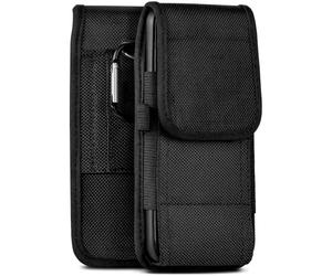 moex Funda para cinturón para Fairphone 5 con trabilla para cinturón, funda para teléfono móvil, funda resistente de 360 grados con mosquetón, funda para agilidad, color negro
