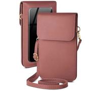 moex Funda para Honor X5C/X5c Plus, bolso pequeño con compartimento para teléfono móvil y ventana, 2 compartimentos extra, mini piel sintética, bolso bandolera para mujer, color rosa