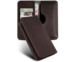 moex Funda para Honor X6b Funda Plegable con Ranura para Tarjetas, Funda Protectora de Cuero Vegano, Funda Plegable para Insertar, Protección 360 Grados Flip Case Teléfono Móvil - Marrón