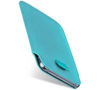 moex Funda para iPod Touch (5ª generación), ultrafina, funda para teléfono móvil de piel vegana, 360 grados, protección completa con extracto, color turquesa