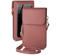 moex Funda para móvil Xiaomi 15T con bolsillo para teléfono móvil y ventana, 2 compartimentos extra, mini piel sintética, bolso bandolera para mujer, color rosa