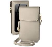 moex Funda para Nubia RedMagic 10 Air - Bolso pequeño con bolsillo para teléfono móvil y ventana, 2 compartimentos adicionales, bolso bandolera para mujer, color gris plateado