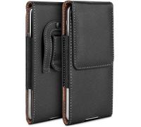 moex Funda para Realme 14T 5G con clip para cinturón, funda de piel sintética, funda para teléfono móvil, funda para cinturón, color negro