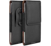 moex Funda para Redmi Note 15 Pro 5G con clip para cinturón, funda de piel sintética, funda para teléfono móvil, funda de piel sintética, funda protectora para cinturón, color negro