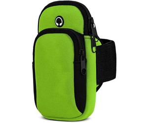 moex Funda para Samsung Galaxy A5 (2017), brazalete deportivo de neopreno, soporte para teléfono móvil, brazo para correr, deporte, pulsera con 2 compartimentos, funda para correr, color verde